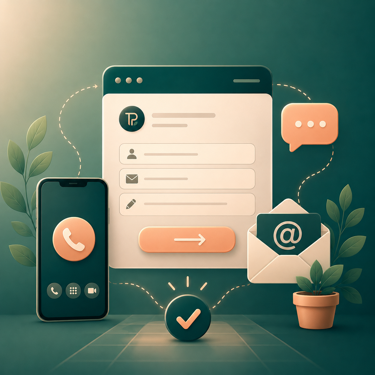 Illustration d'un contact rapide depuis un site vitrine