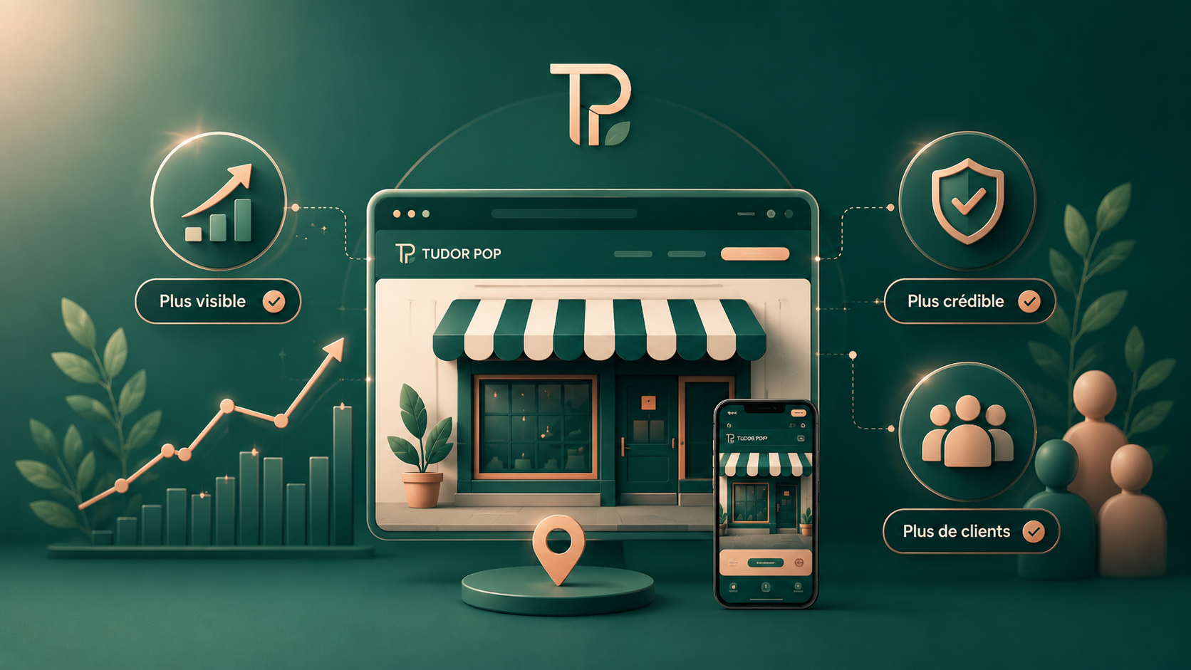 Aperçu d'un site vitrine moderne pour commerce local