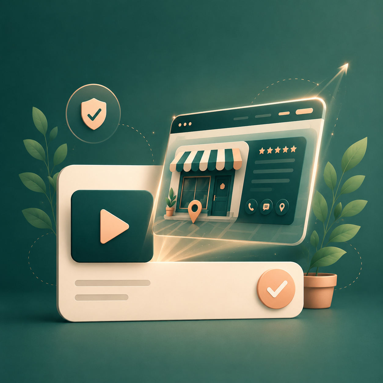 Illustration d'un site internet clair pour une activité locale